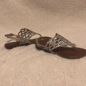 Silver rhinestone sandals